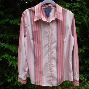 Charter Club Iron-Free Mauve & Purple Stripe Buttondown